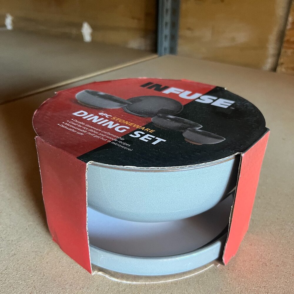 Infuse Nesting 4 Pc. Nested Bowl Set, Service for 1 - Gray